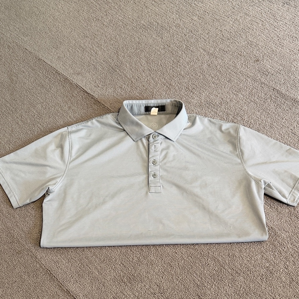 G/FORE Striped Gray Golf Polo